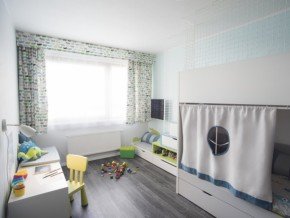 Children's room with a bunker in a three room flat (Praha)